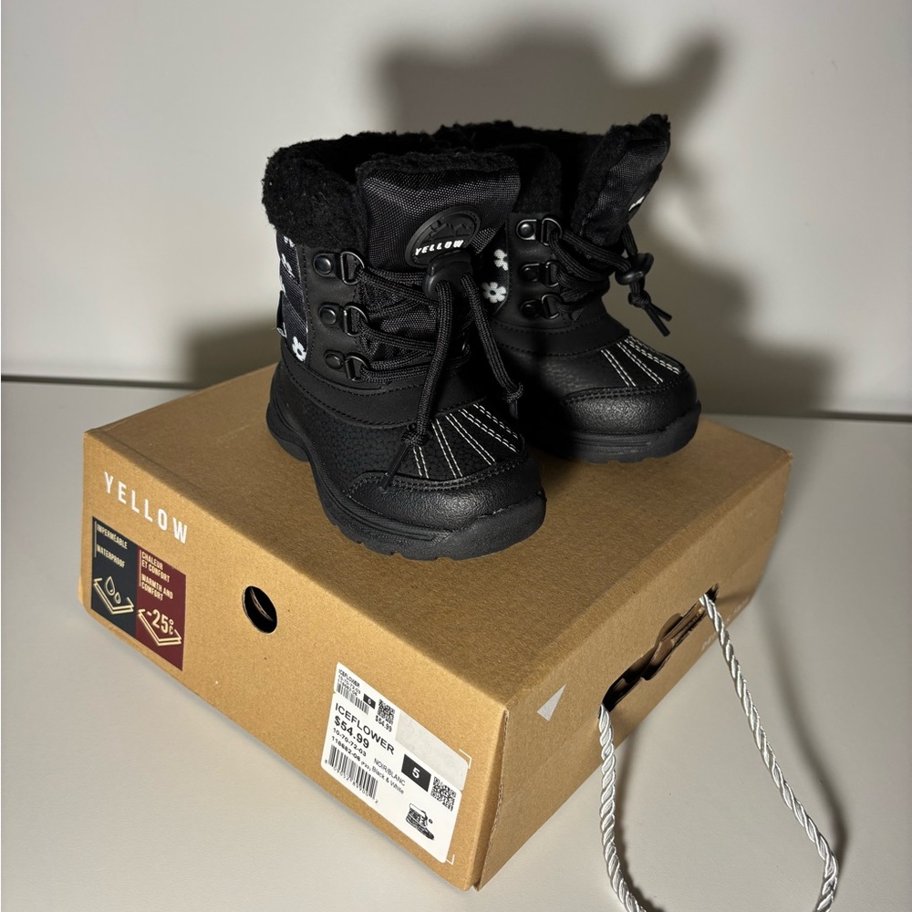 Toddler Kid Baby Black Winter Boots